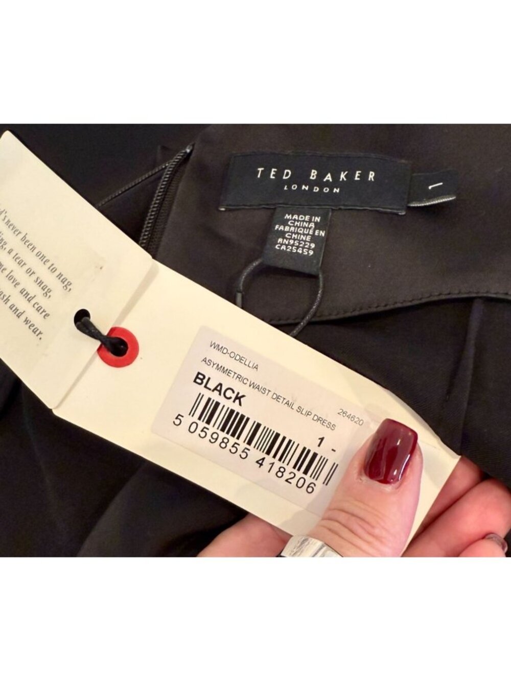 Ted Baker Odellia Asymmetric Waist Slip Dress NWT - Size 2 - Picture 3 of 7